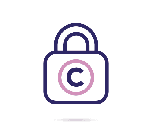 Copyright symbol in a Padlock