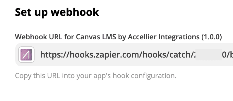 Copy the Webhook from Zapier