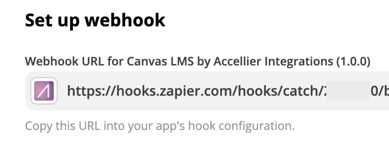 Copy the Webhook from Zapier