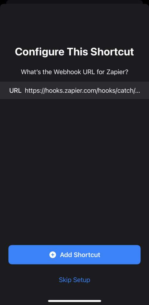 Insert the Webhook URL