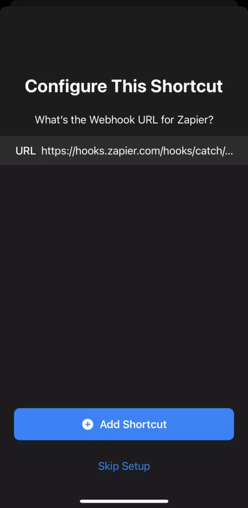 Insert the Webhook URL