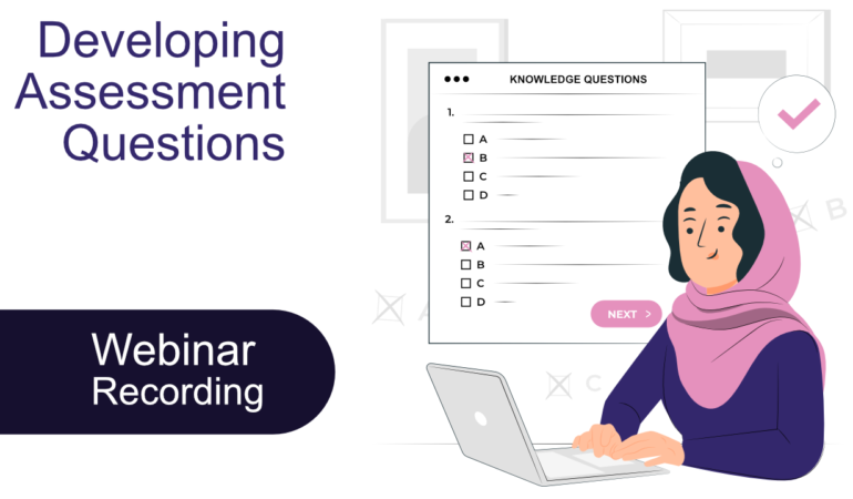 Webinar for Vocational Education and Training (VET) professionals and TAE40122 students on Developing Assessment Questions